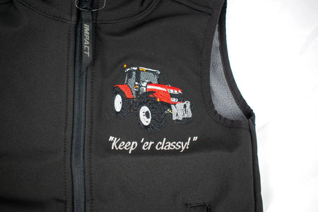 Impact Kids Massey Ferguson Softshell Gilet "Keep Her Classy"