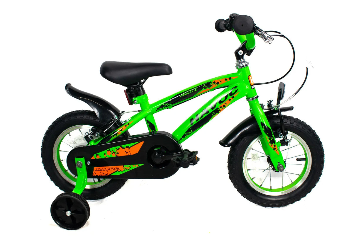 IGNITE Havoc 12" Wheel Boys Bike - Green | Perfect for Ages 3-5