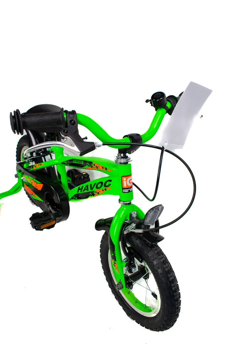 IGNITE Havoc 12" Wheel Boys Bike - Green | Perfect for Ages 3-5