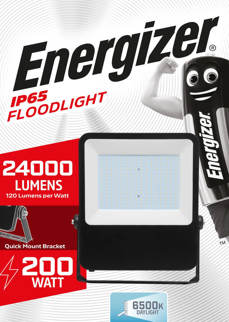 Energizer 200W LED Floodlight | 24000 Lumens, IP65, Daylight White