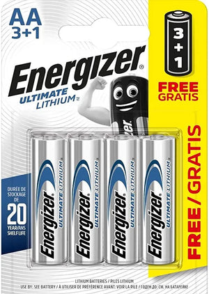 Energizer AA Ultimate Lithium Battery (Pack of 4) | Long-Lasting Power for High-Drain Devices