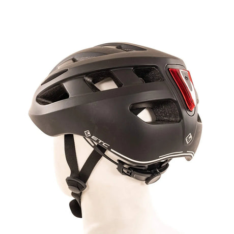ETC C317 Carbon Grey Urban Helmet with Integral Rear Light - Adjustable Fit, 17 Vents, Lightweight
