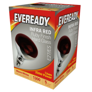EVEREADY Infra Red Heat Lamp ES 250W - High Performance Infrared Heating Bulb