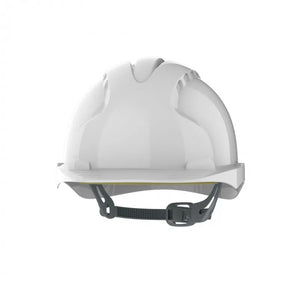 Evo 2® Mid Peak Unvented White Helmet with Slip Ratchet AJE030000100 - Lightweight, Industrial Safety Helmet with EN397 & EN50365 Compliance
