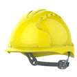 Evo2 Non-Vented Yellow Safety Helmet AJE030000200 - Industrial-Grade Protection with OneTouch™ Slip Ratchet & 3D Precision Fit