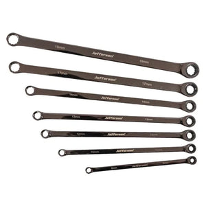 Jefferson Extra Long 7 Piece Double Ring Fixed/Ratchet End Spanner Set