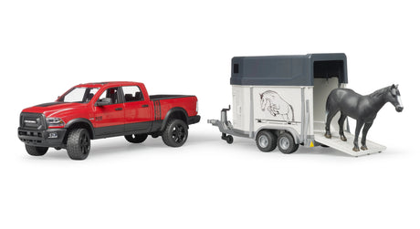 Bruder RAM 2500 Power Wagon with horse trailer and horse