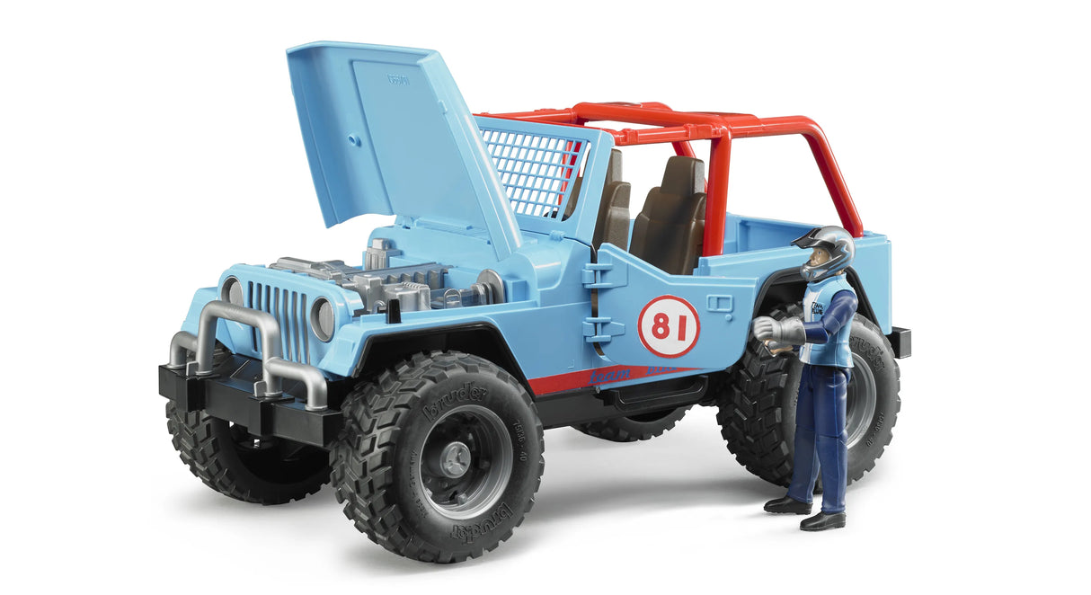 Bruder Jeep Cross country Racer blue with driver
