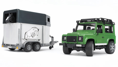 Bruder Land Rover Defender with horse trailer