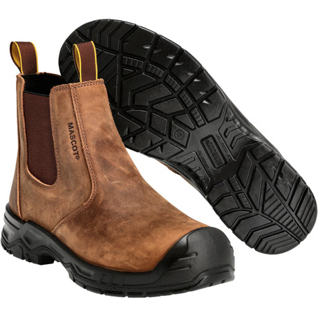 Mascot 5409 Durable, Metal-Free Safety Boot with Shock-Absorption and Slip-Resistant Sole Nut Brown