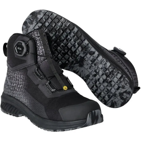 MASCOT Safety Boots S3S Black with BOA Fit System - Lightweight, Water-Repellent, Slip-Resistant