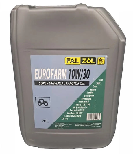 Falzol Eurofarm 10W/30 Tractor Oil - 20L Universal UTTO for Tractors & Farm Machinery