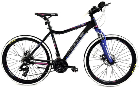 Montana Fitness Disc 26" Wheel Bike 17" Frame - Black-Violet-Pink, Alloy Frame, 6-Speed Shimano Gears