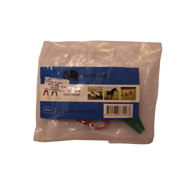 Elephant Leadset Red & Green