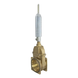 G18139 Bell Gate Valve with Spring Ram - Heavy Duty Brass, 4-Bolt Flange