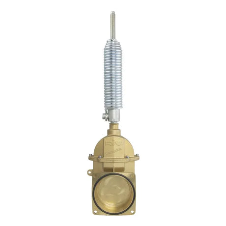 G18139 Bell Gate Valve with Spring Ram - Heavy Duty Brass, 4-Bolt Flange