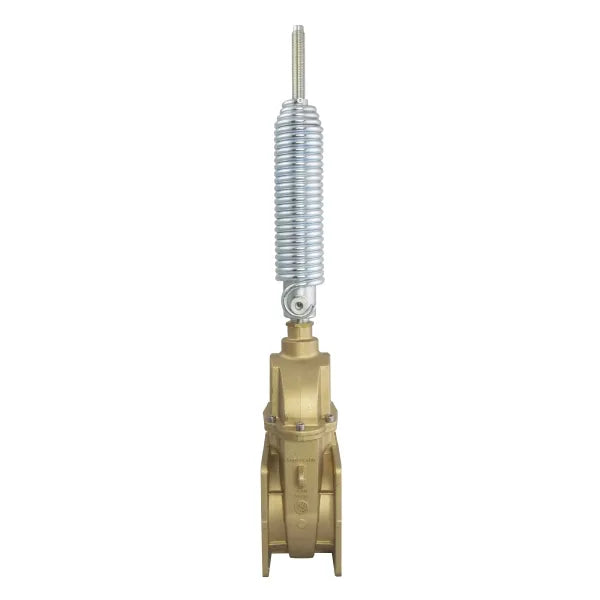 G18139 Bell Gate Valve with Spring Ram - Heavy Duty Brass, 4-Bolt Flange