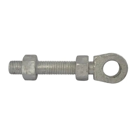 Galvanised Eye Bolt G19668 - 150 x 32mm with 2 Nuts for Gate & Structural Use