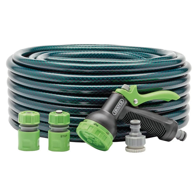 Draper 12 mm Bore Garden Hose and Spray Gun Kit 30m