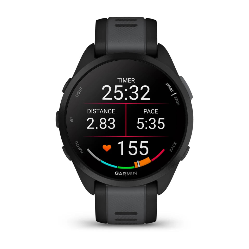 Garmin Forerunner 165 GPS Running Watch - Black/Slate Grey, AMOLED Display & Fitness Tracking