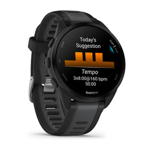 Garmin Forerunner 165 GPS Running Watch - Black/Slate Grey, AMOLED Display & Fitness Tracking
