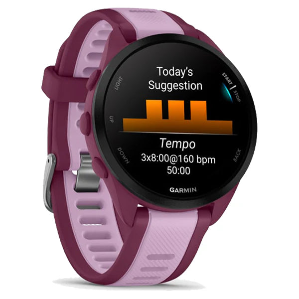 Garmin Forerunner 165 Music Smartwatch - Berry & Lilac | GPS Running Watch with Music & AMOLED Display