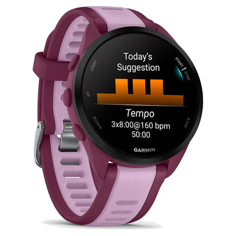 Garmin Forerunner 165 Music Smartwatch - Berry & Lilac | GPS Running Watch with Music & AMOLED Display