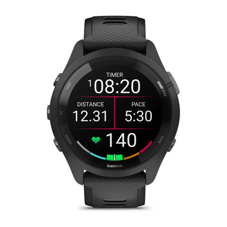 Garmin Forerunner 265 Black Running Watch - Black/Powder Gray Band