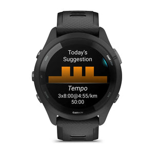 Garmin Forerunner 265 Black Running Watch - Black/Powder Gray Band