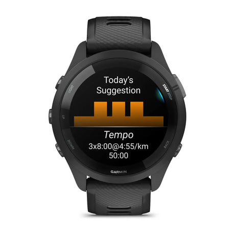 Garmin Forerunner 265 Black Running Watch - Black/Powder Gray Band