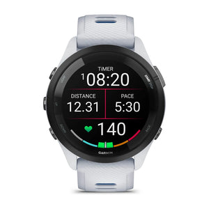 Garmin Forerunner 265 Running Watch - Black Bezel with Whitestone Case & Whitestone/Tidal Blue Band