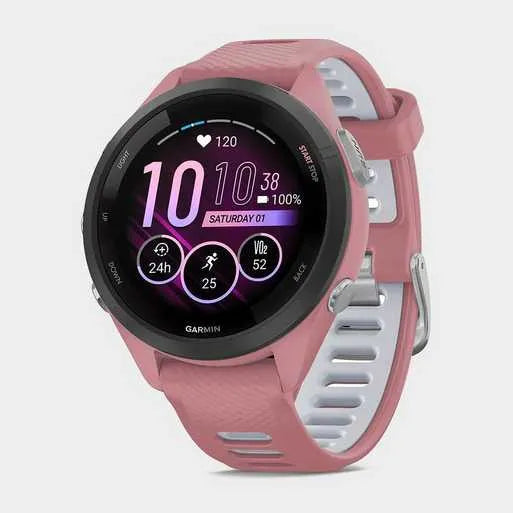 Garmin Forerunner 265S GPS Watch - Pink Case with Light Pink Silicone Band
