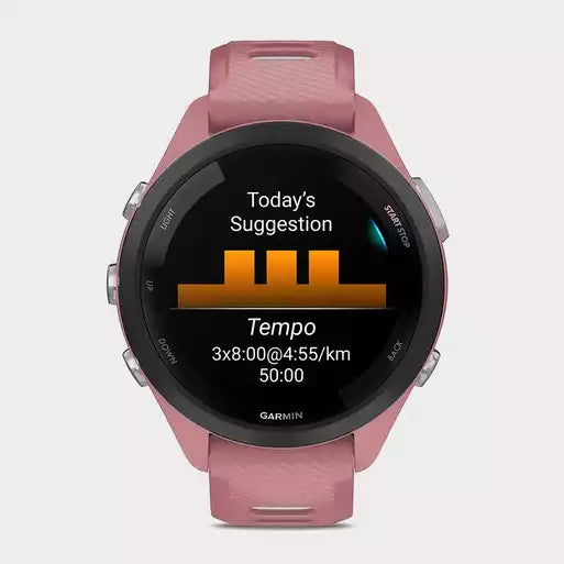 Garmin Forerunner 265S GPS Watch - Pink Case with Light Pink Silicone Band