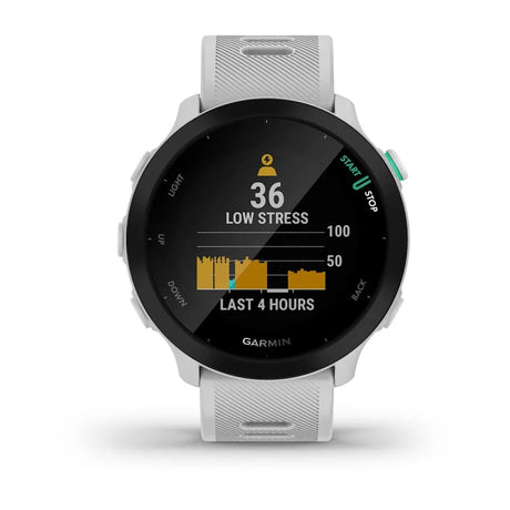 Garmin Forerunner 55 GPS Smartwatch White| Lightweight, Long Battery Life, Advanced Training Features