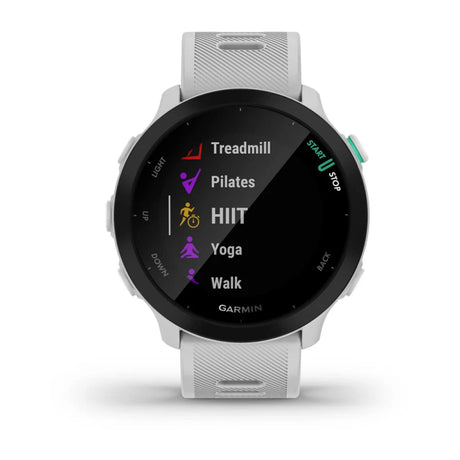 Garmin Forerunner 55 GPS Smartwatch White| Lightweight, Long Battery Life, Advanced Training Features
