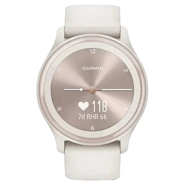 Garmin Vivomove Sport Hybrid Smartwatch for Women - Ivory | Analogue Style with Smart Features