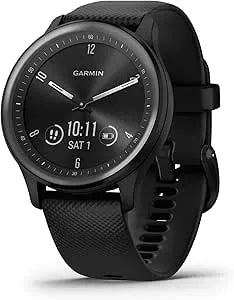 Garmin Vivomove Sport Stylish Hybrid Smartwatch - Black | Smart Features & Analogue Design
