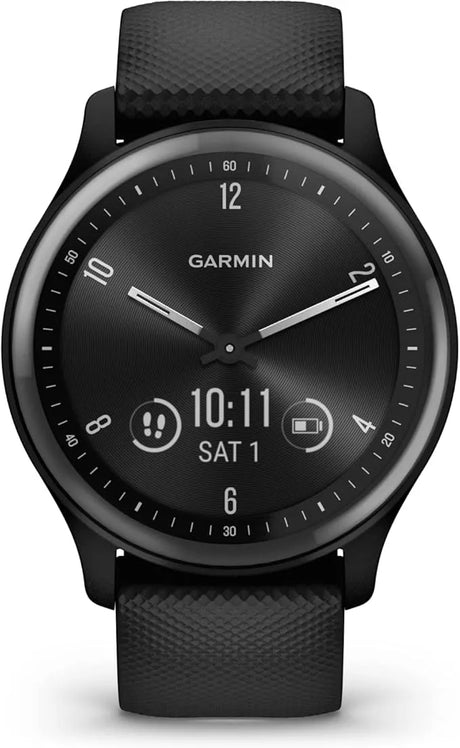 Garmin Vivomove Sport Stylish Hybrid Smartwatch - Black | Smart Features & Analogue Design