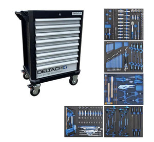 Deltach D2 Compact Tool Trolley, 5 Drawers, 214 Pieces