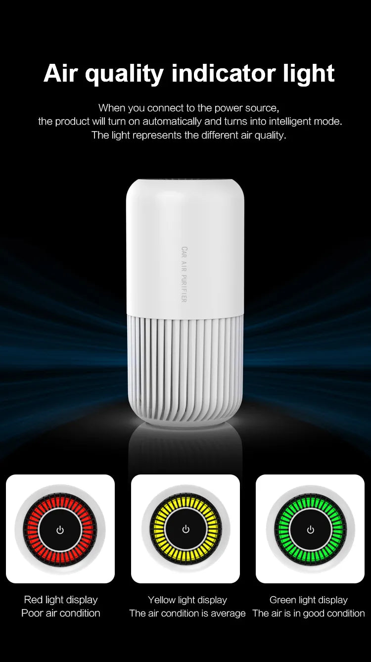 Kinscoter Portable Air Purifier Air Cleaner Car Air Purifier