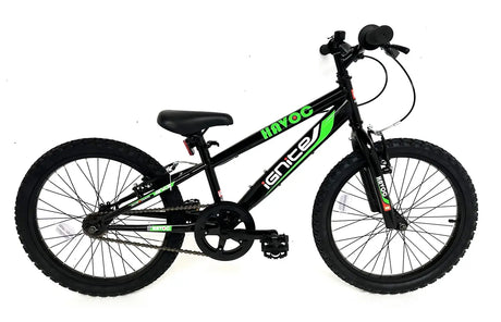 Ignite Havoc 20 Inch Boys Bike - Rugged Steel Frame, Single Speed, Black