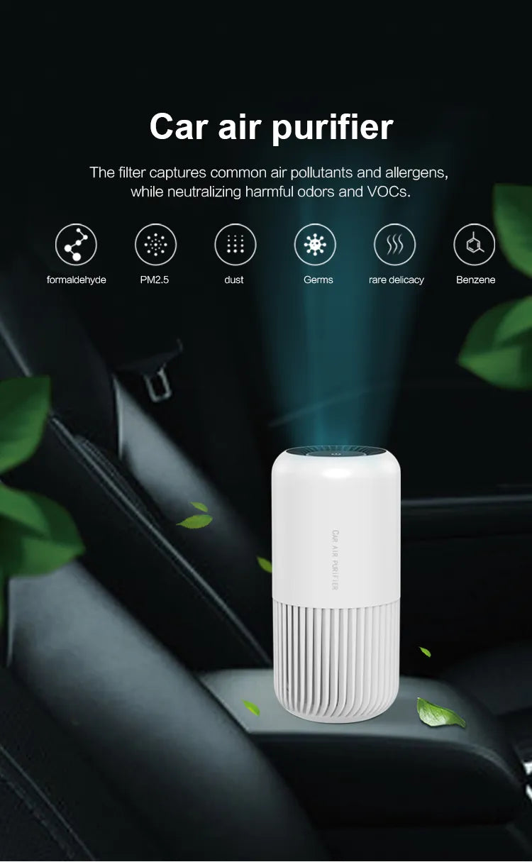 Kinscoter Portable Air Purifier Air Cleaner Car Air Purifier