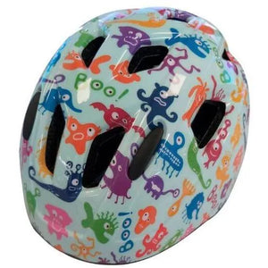 HEADGY Light Blue Monsters Helmet - Fun, Safe, and Adjustable Bike Helmet for Kids