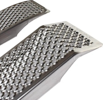 Heavy-Duty 1000kg Aluminum Curved Ramps - Set of 2, 2m Length