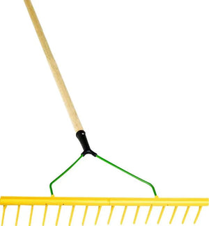 Herron Yellow Plastic Hay Rake - 16-Tooth Heavy-Duty Polypropylene Rake
