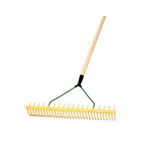 Herron Yellow Plastic Hay Rake - 16-Tooth Heavy-Duty Polypropylene Rake