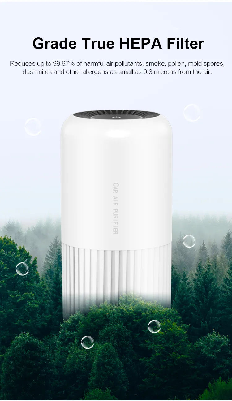 Kinscoter Portable Air Purifier Air Cleaner Car Air Purifier