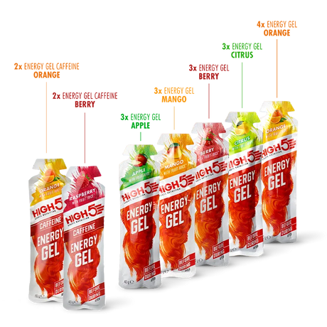 HIGH5 Energy Gel Mixed Flavour Pack (20 Sachets) - Caffeinated & Non-Caffeinated