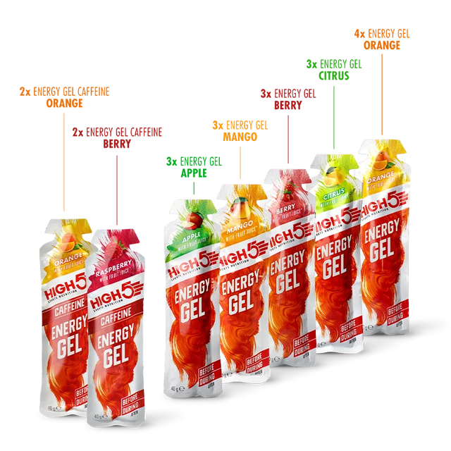 HIGH5 Energy Gel Mixed Flavour Pack (20 Sachets) - Caffeinated & Non-Caffeinated