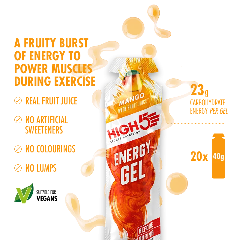 HIGH5 Energy Gel Mixed Flavour Pack (20 Sachets) - Caffeinated & Non-Caffeinated